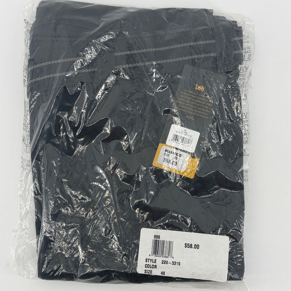 Lee Mens Black Cargo Shorts Size 48 Belted 100% Cotton 228-3319 NWT